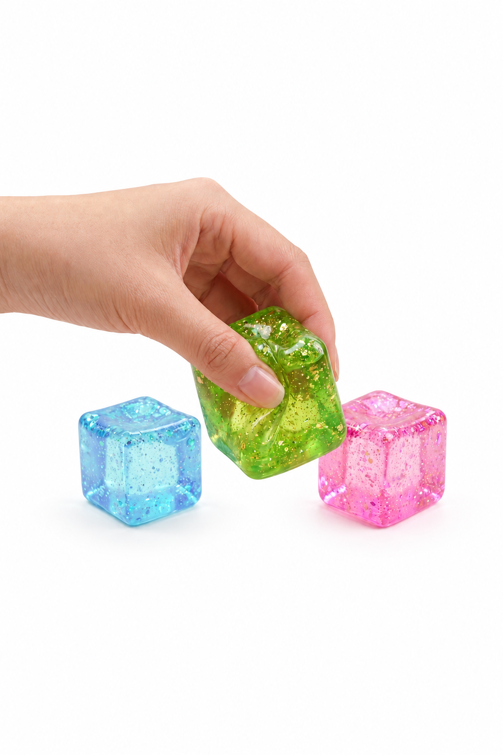 Glitter Cube Squeeze Squishy Stress Relief Toy