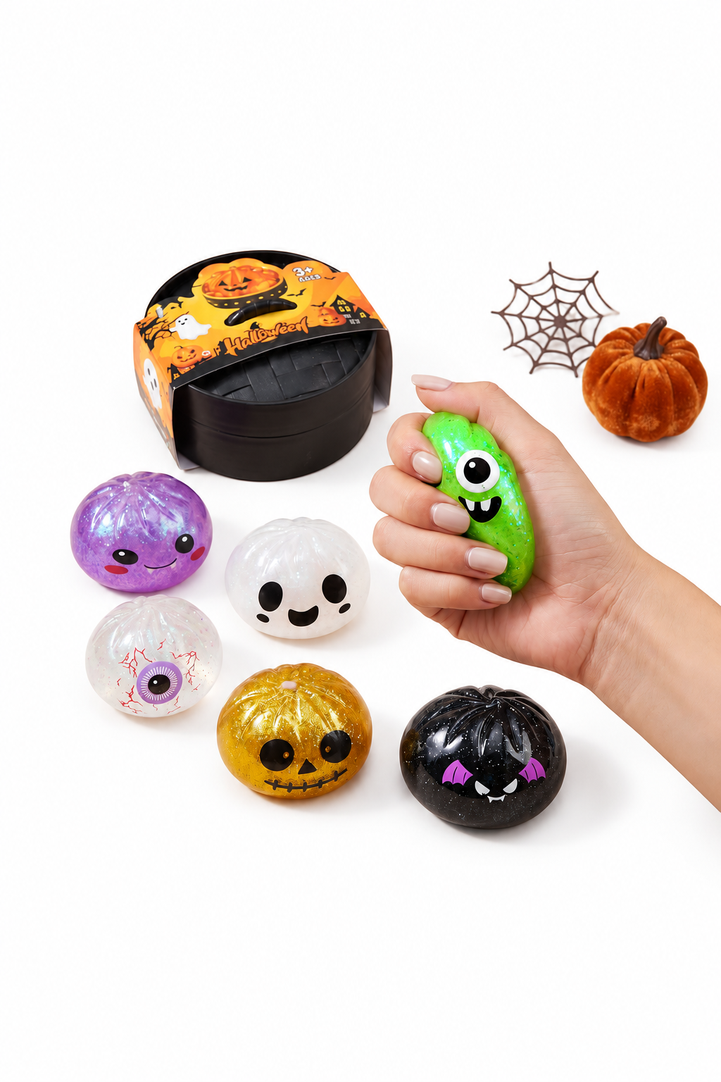 Halloween Glitter Steamed Bao Bun Dumpling Relief Toy